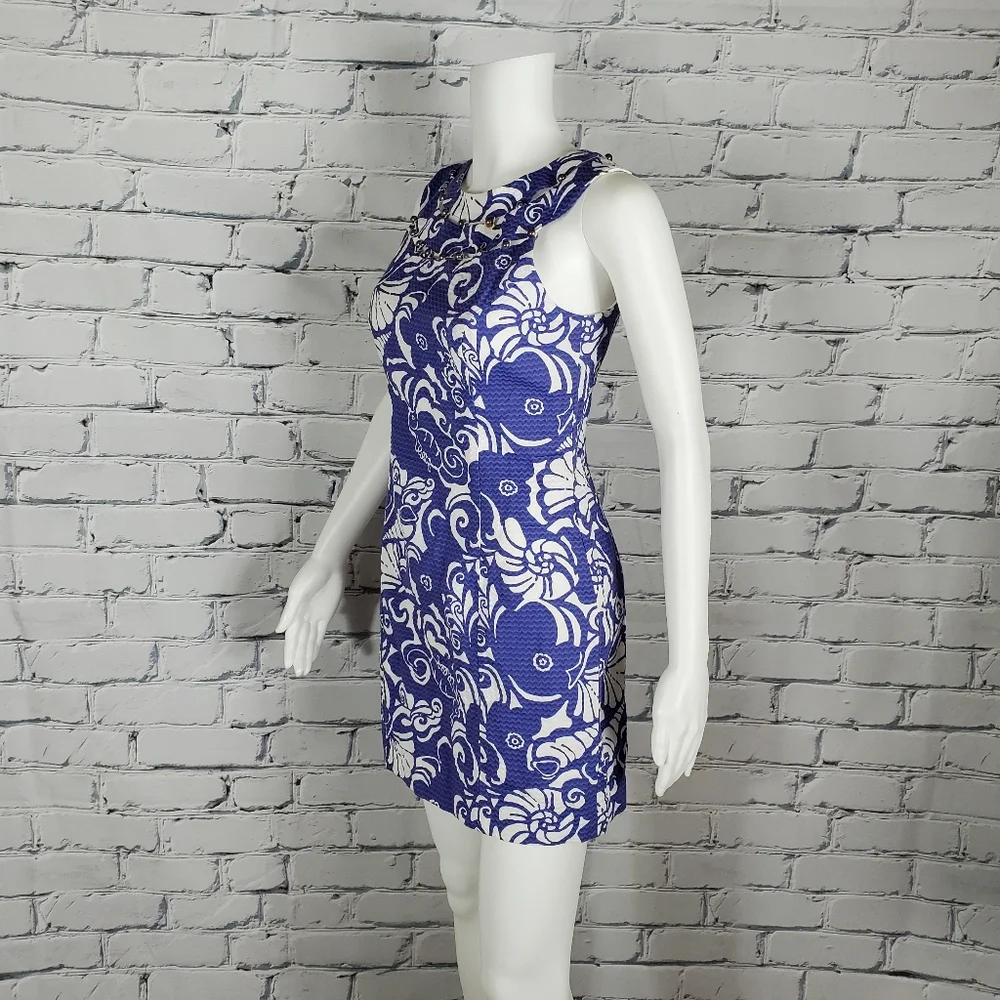Lily Pulitzer Lindy Shift Dress in Spectrum Blue Tide Pools - Picture 3 of 8
